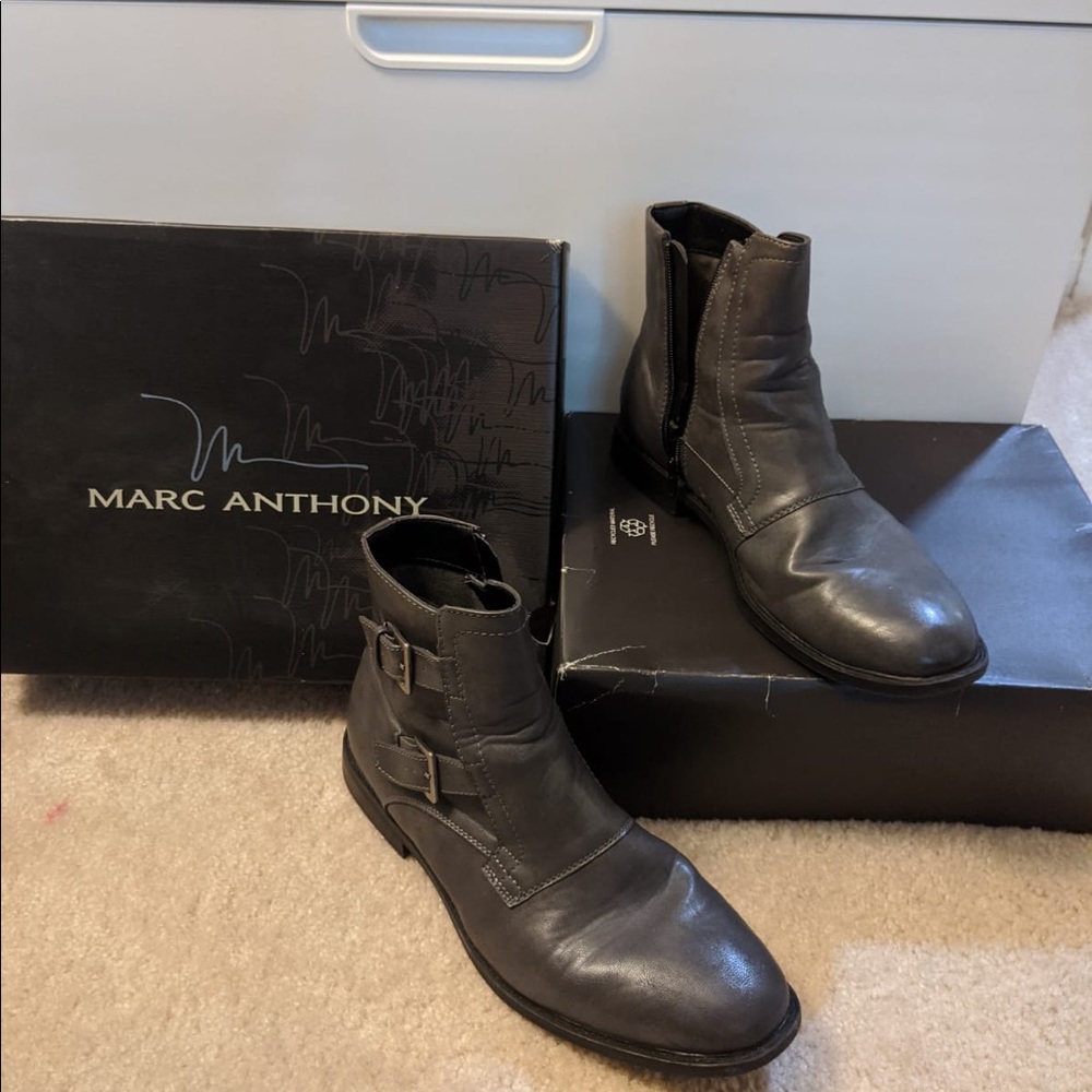 Marc Anthony Grey Ankle Boots - Size 12